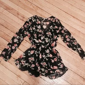 Foreign Exchange Black Floral Romper